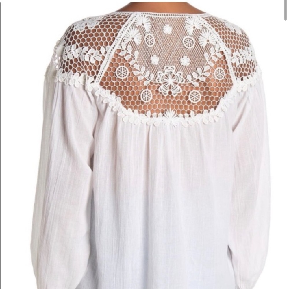 Frye Boho-Chic White Cotton Blouse - Picture 2 of 7